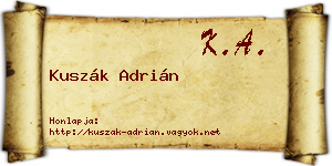 Kuszák Adrián névjegykártya